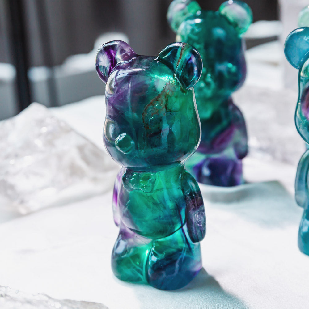 Reikicrystal Fluorite Bear Carving