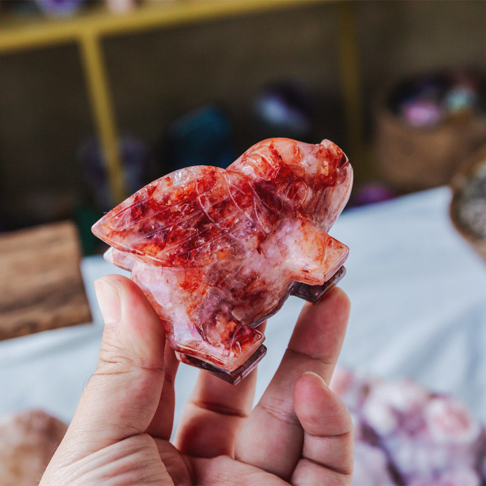 Reikistal Fire Quartz Flying Pig