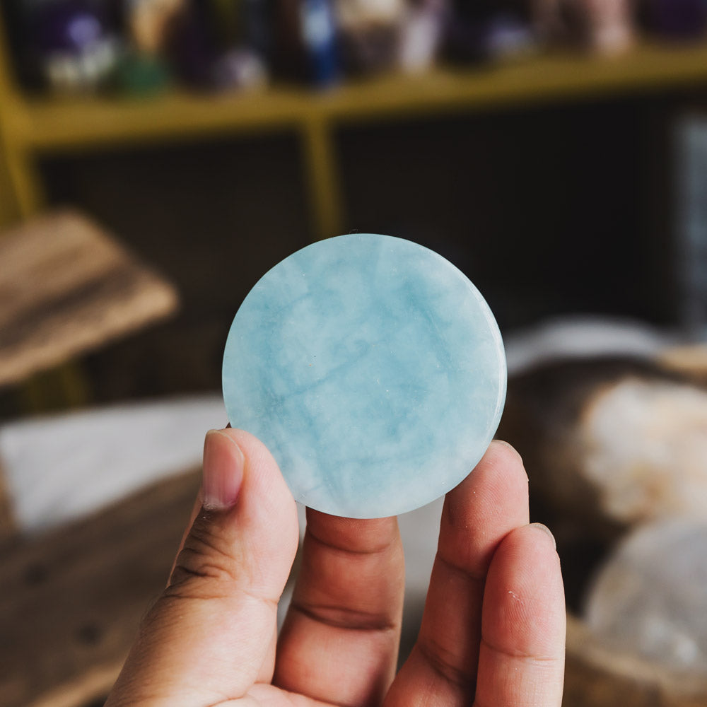 Reikistal 2" Aquamarine Round Slice