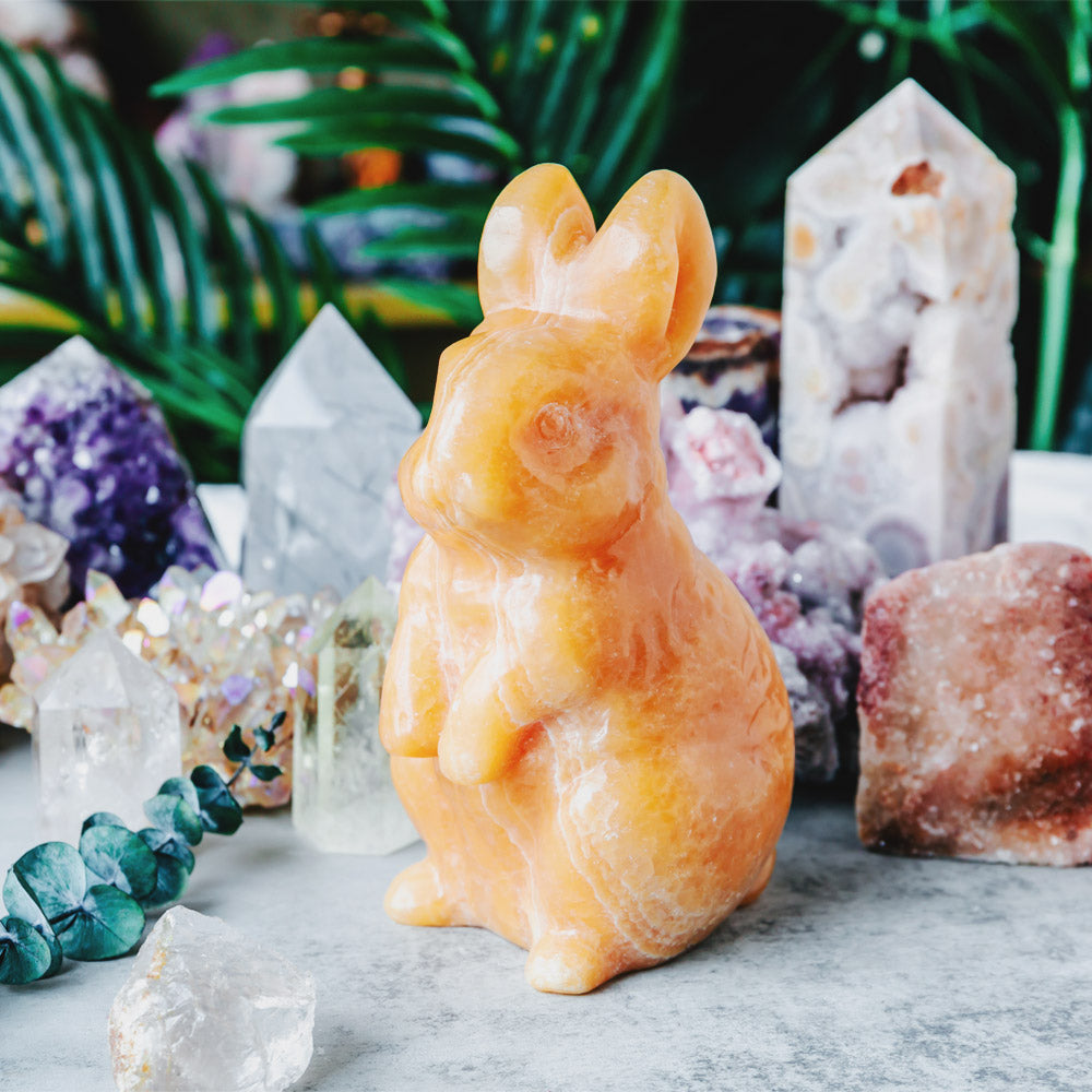 Reikistal Orange Calcite Rabbit