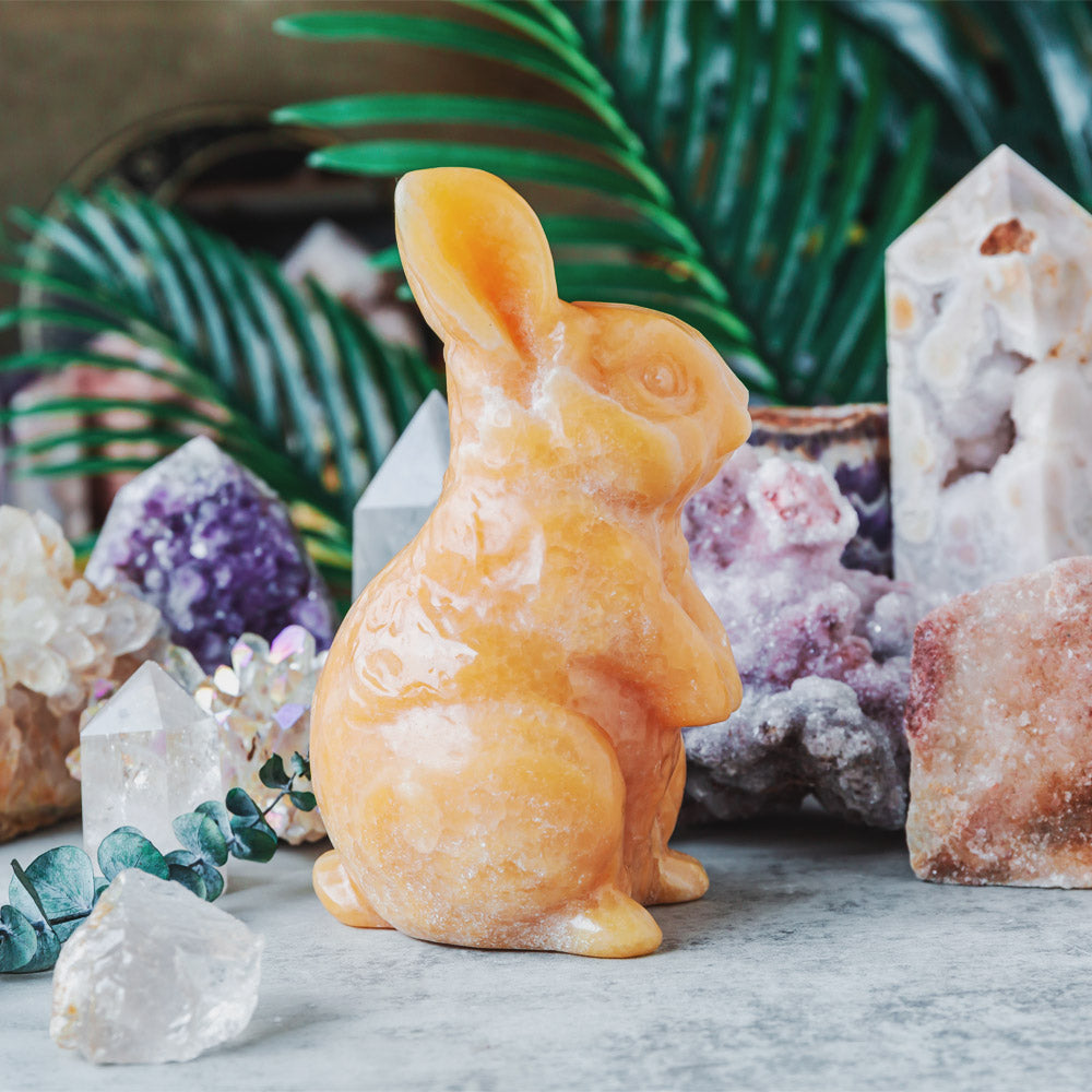 Reikistal Orange Calcite Rabbit