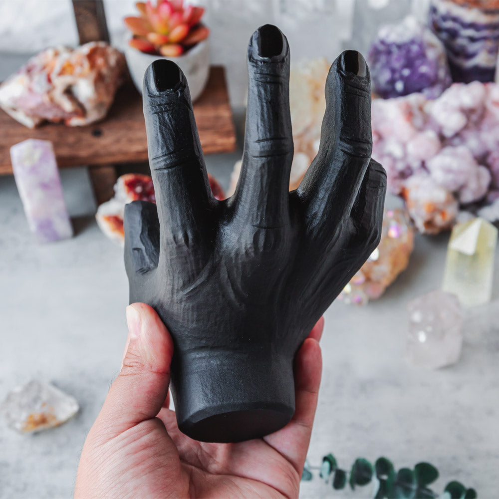 Reikistal Black Obsidian Hand