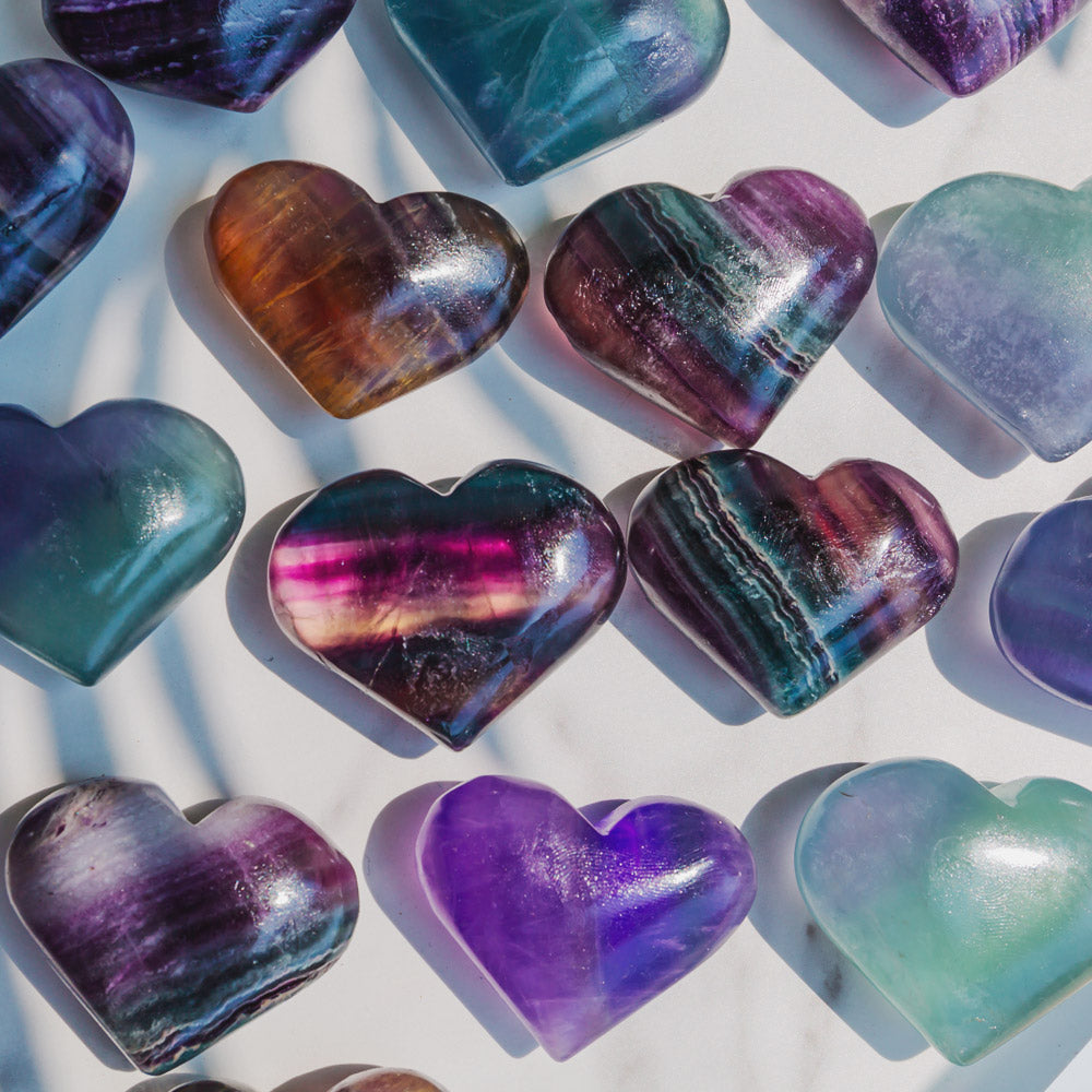 Reikistal Rainbow Fluorite Heart