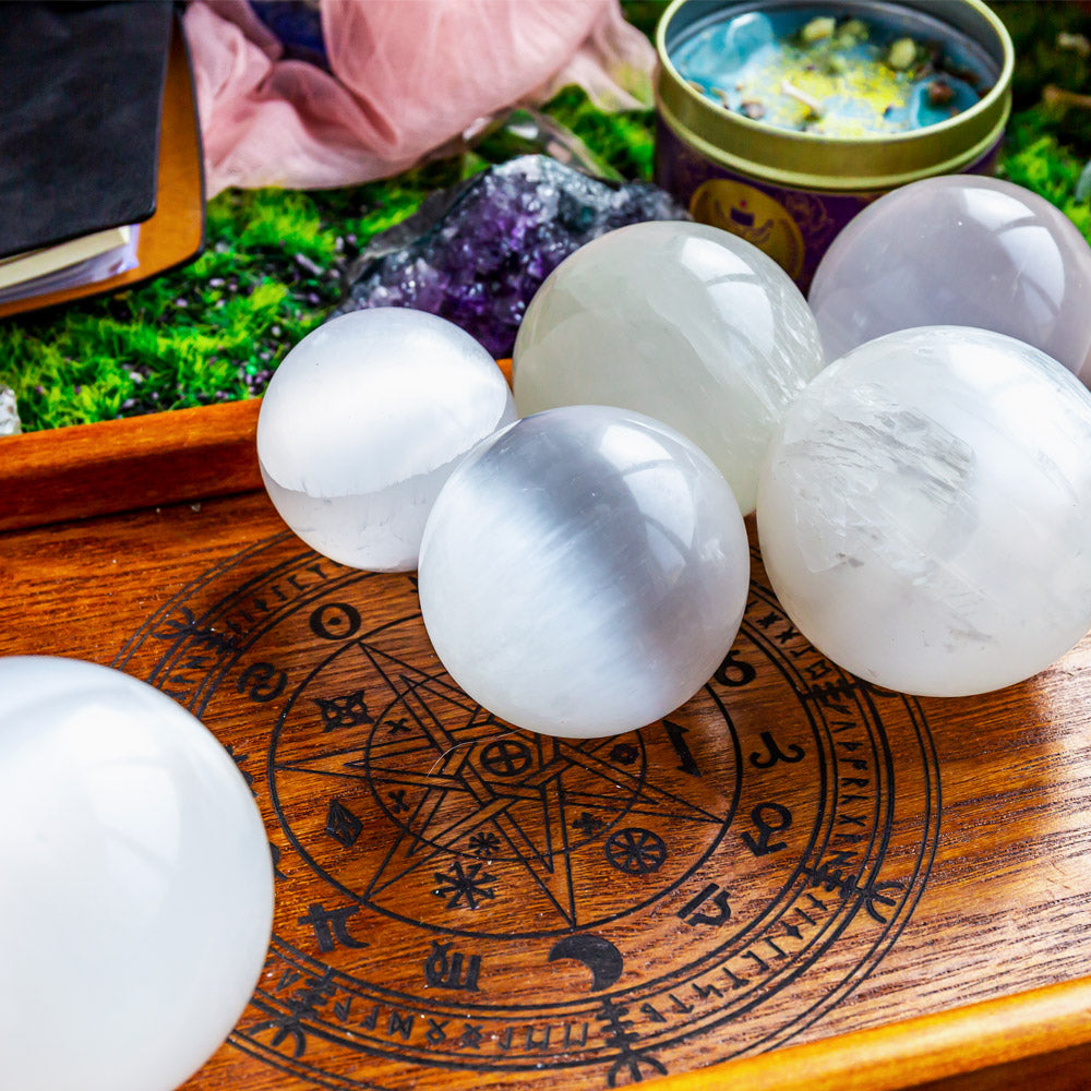 Reikistal Selenite Sphere