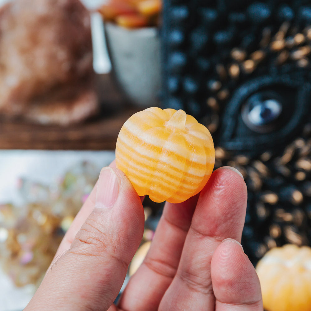 Reikistal Orange Calcite Mini Pumpkin