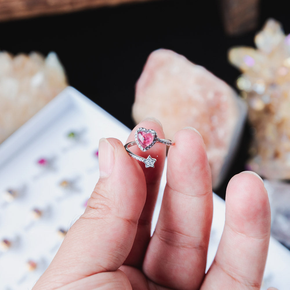 Reikistal Crystal Heart Ring