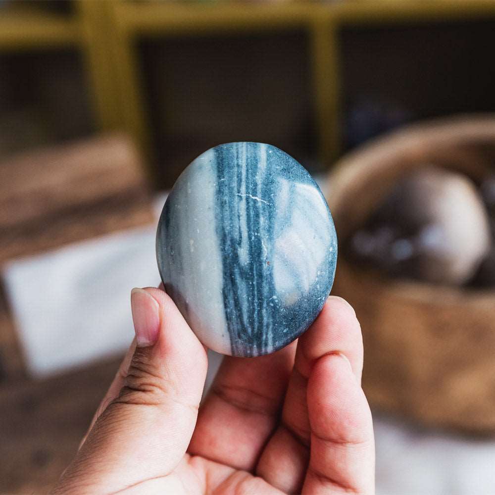 Reikistal Yinyang Jasper Palm Stone