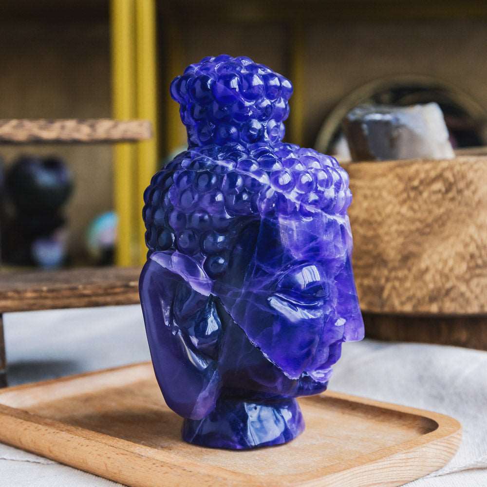 Reikistal Purple Fluorite Buddha Head