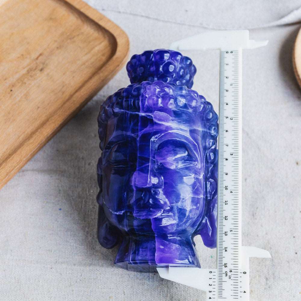 Reikistal Purple Fluorite Buddha Head