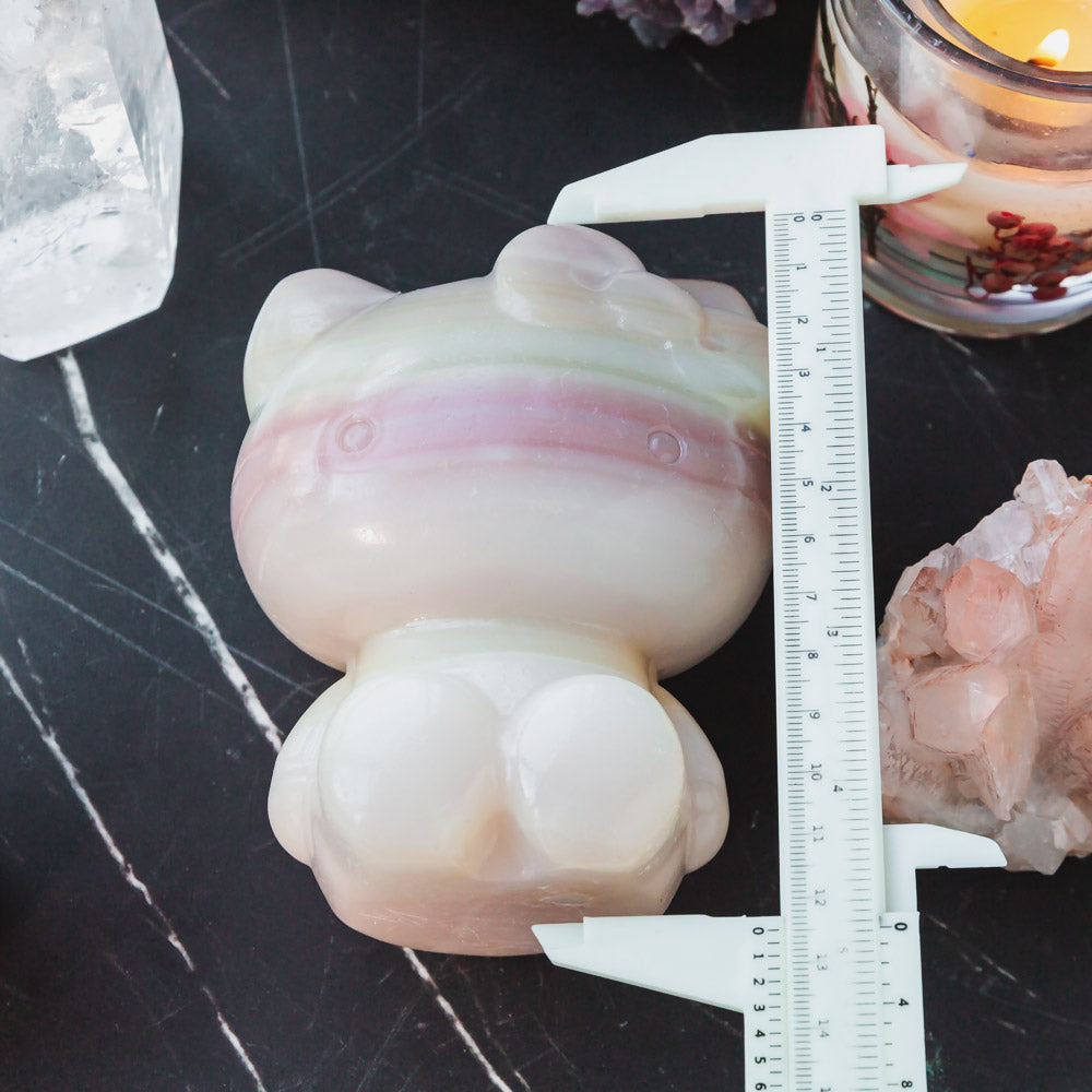Reikicrystal Pink Pistachio Calcite Hello Kitty