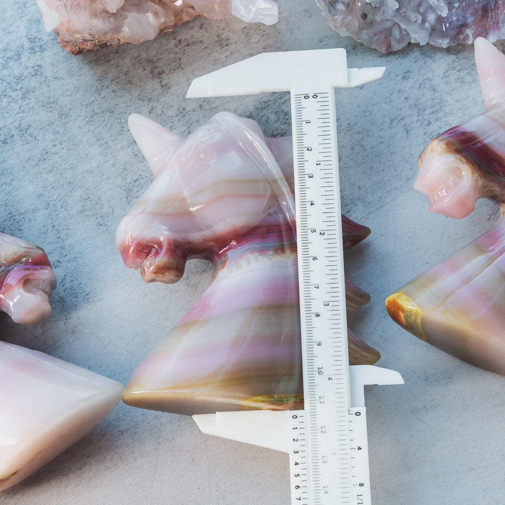 Reikicrystal Pink Pistachio Calcite Unicorn