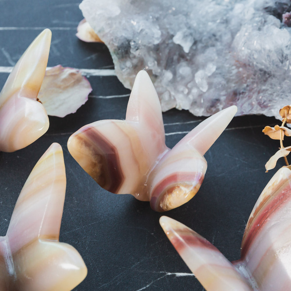 Reikicrystal Pink Pistachio Calcite Butterfly