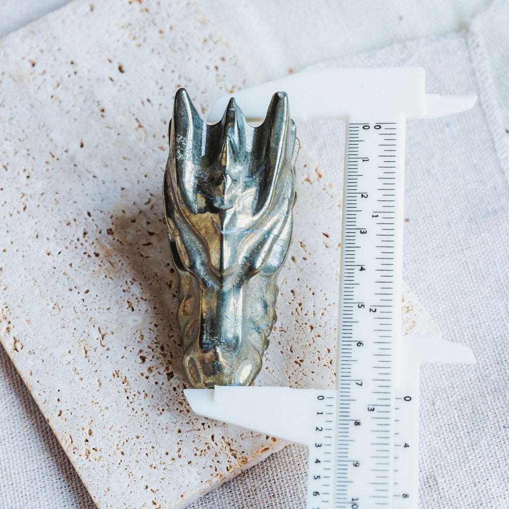 Reikistal 3'' Pyrite Dragon Head