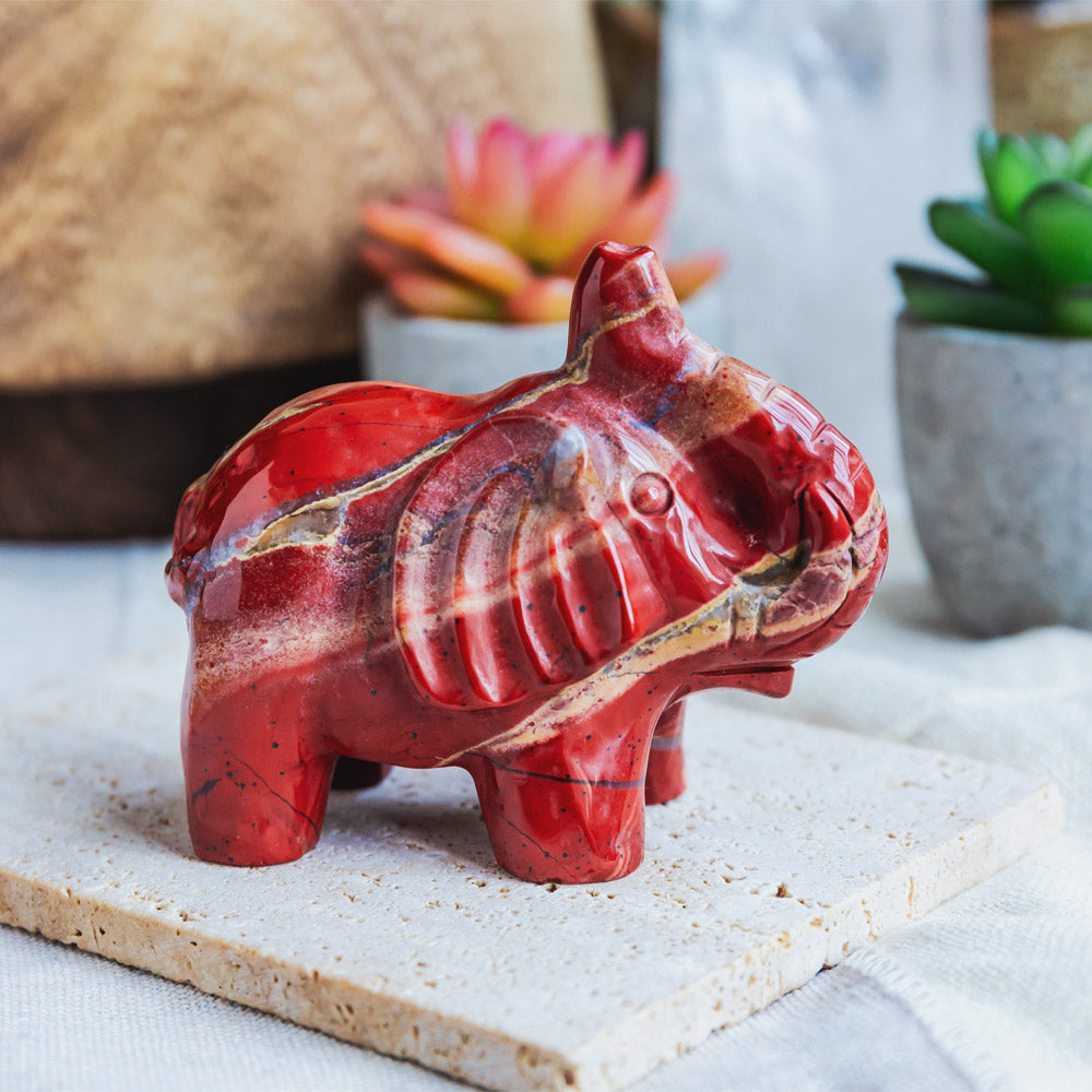 Reikistal Red Jasper Elephant