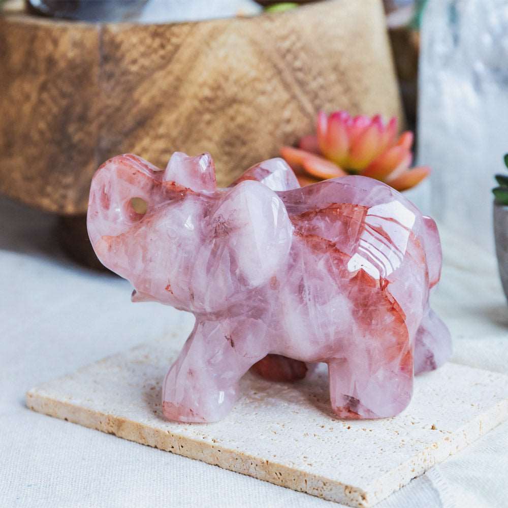 Reikistal 4'' Fire Quartz Elephant