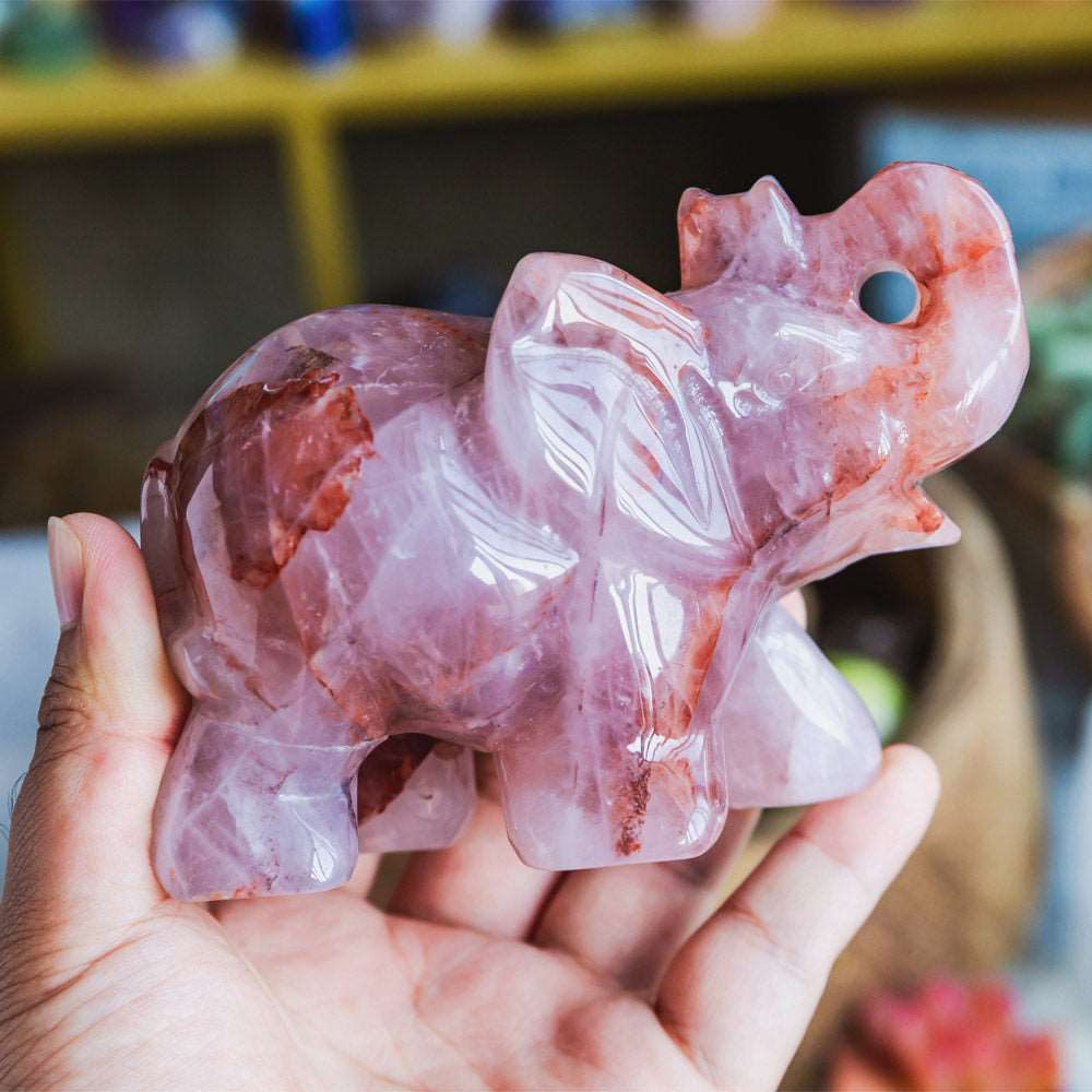 Reikistal 4'' Fire Quartz Elephant