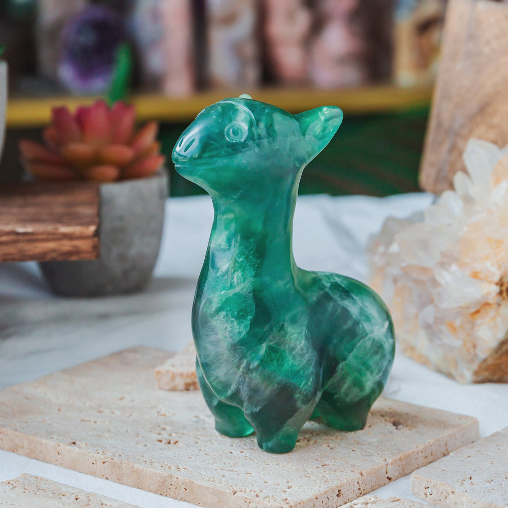 Reikistal Green Fluorite Llama