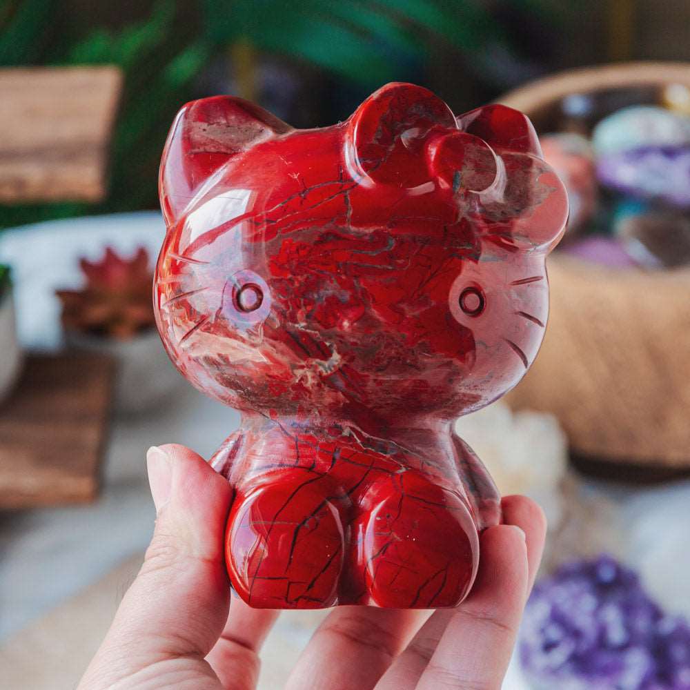 Reikistal 5'' Red Jasper Hello Kitty