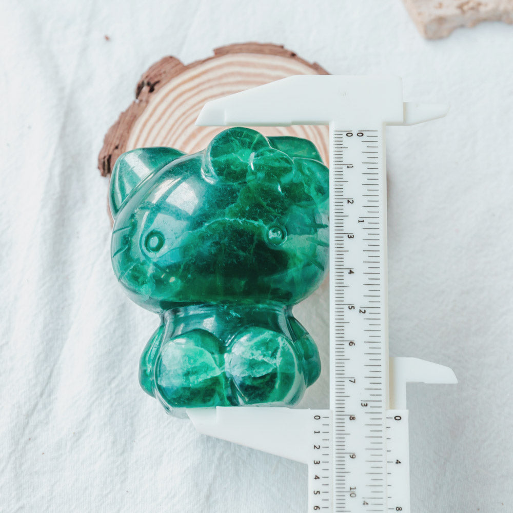 Reikistal Green Fluorite Hello Kitty