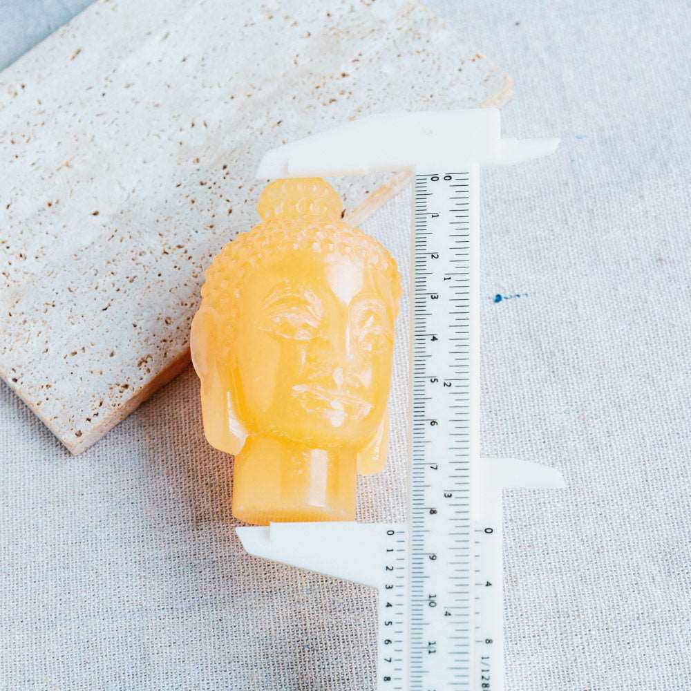 Reikistal 3'' Orange Calcite Buddha's Head