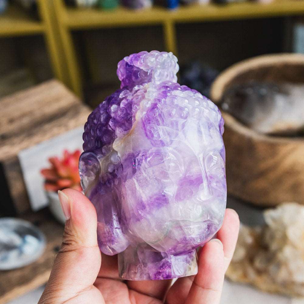 Reikistal 4.5''Amethyst Buddha Head