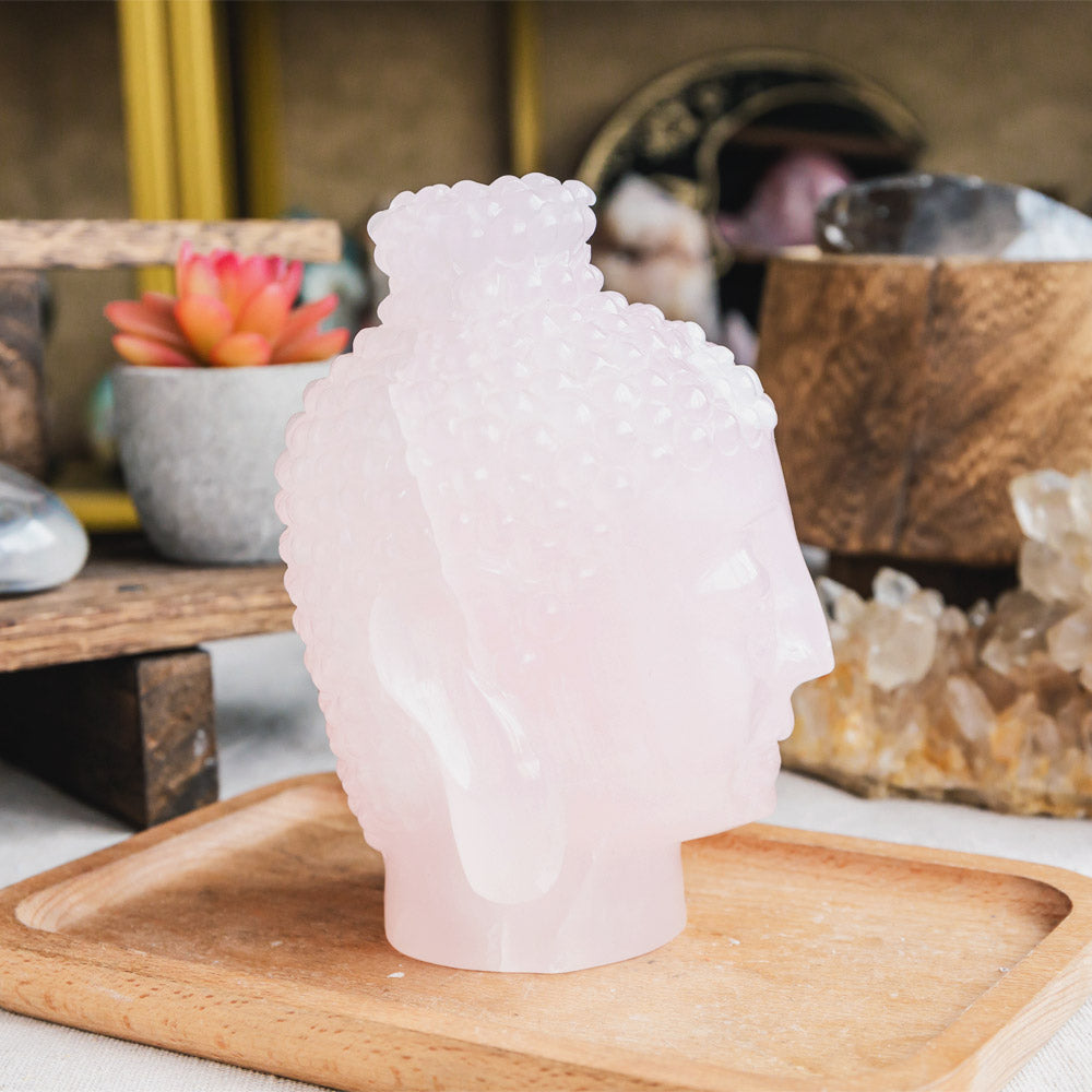 Reikistal Pink Calcite Buddha Head