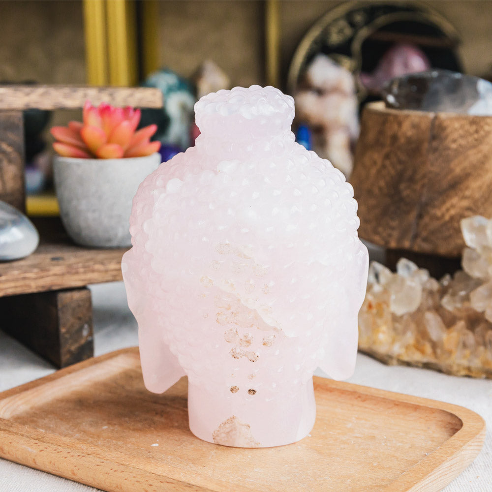 Reikistal Pink Calcite Buddha Head