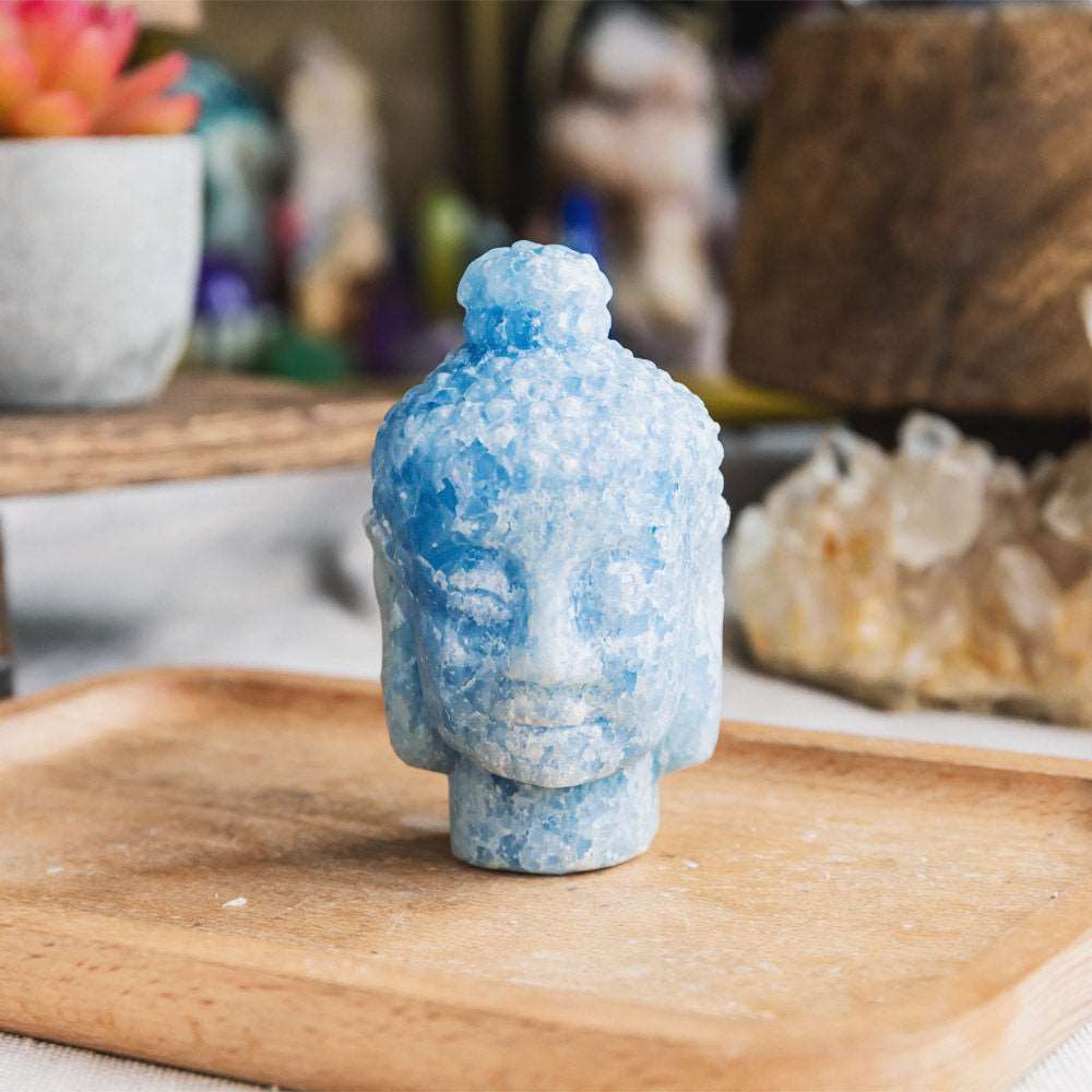 Reikistal Blue Aragonite Buddha Head