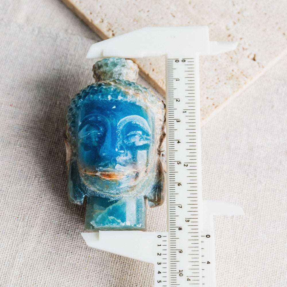 Reikistal 3''Blue Onyx Buddha Head