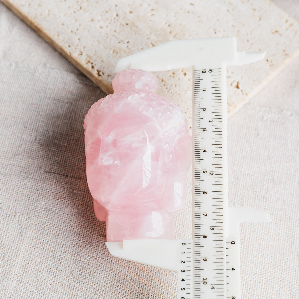 Reikistal Rose Quartz Buddha Head