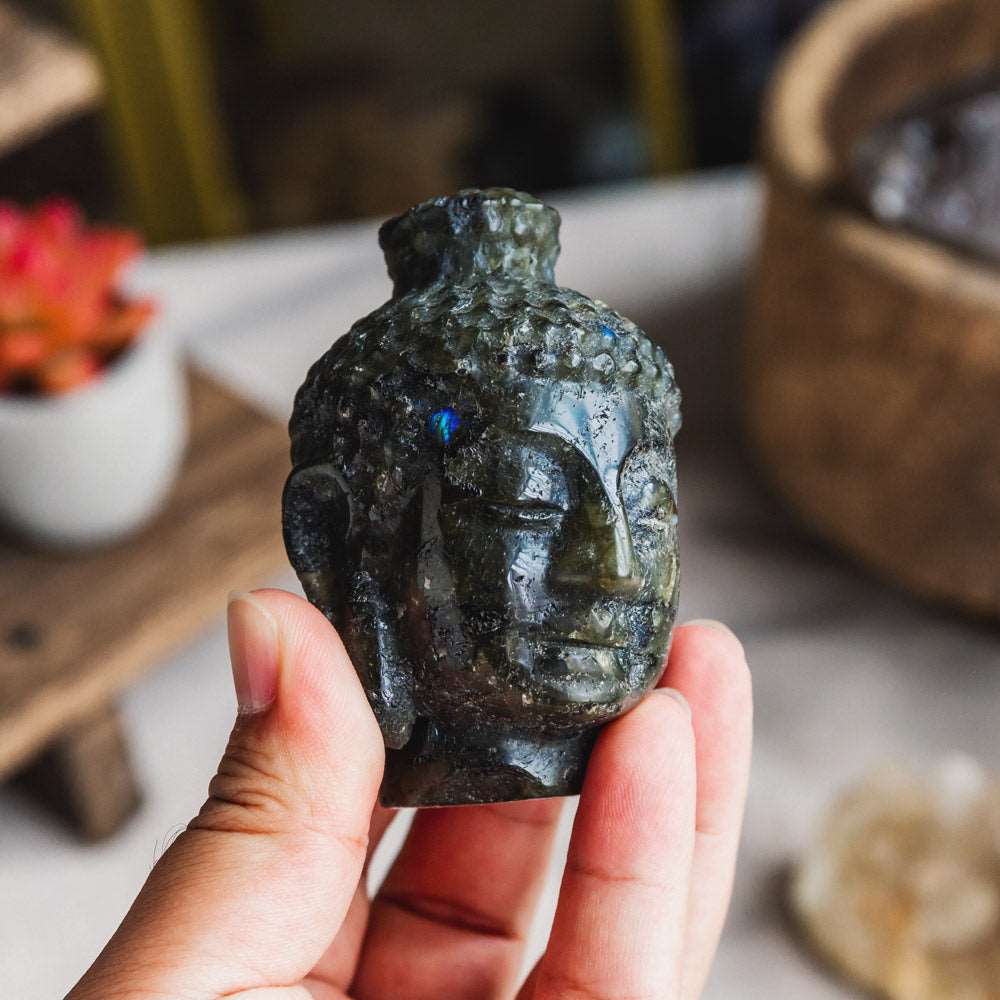 Reikistal 3''Labradorite Buddha Head