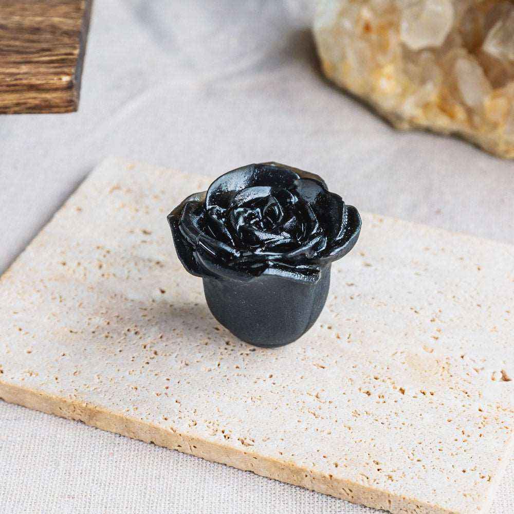 Reikistal Black Obsidian Flower