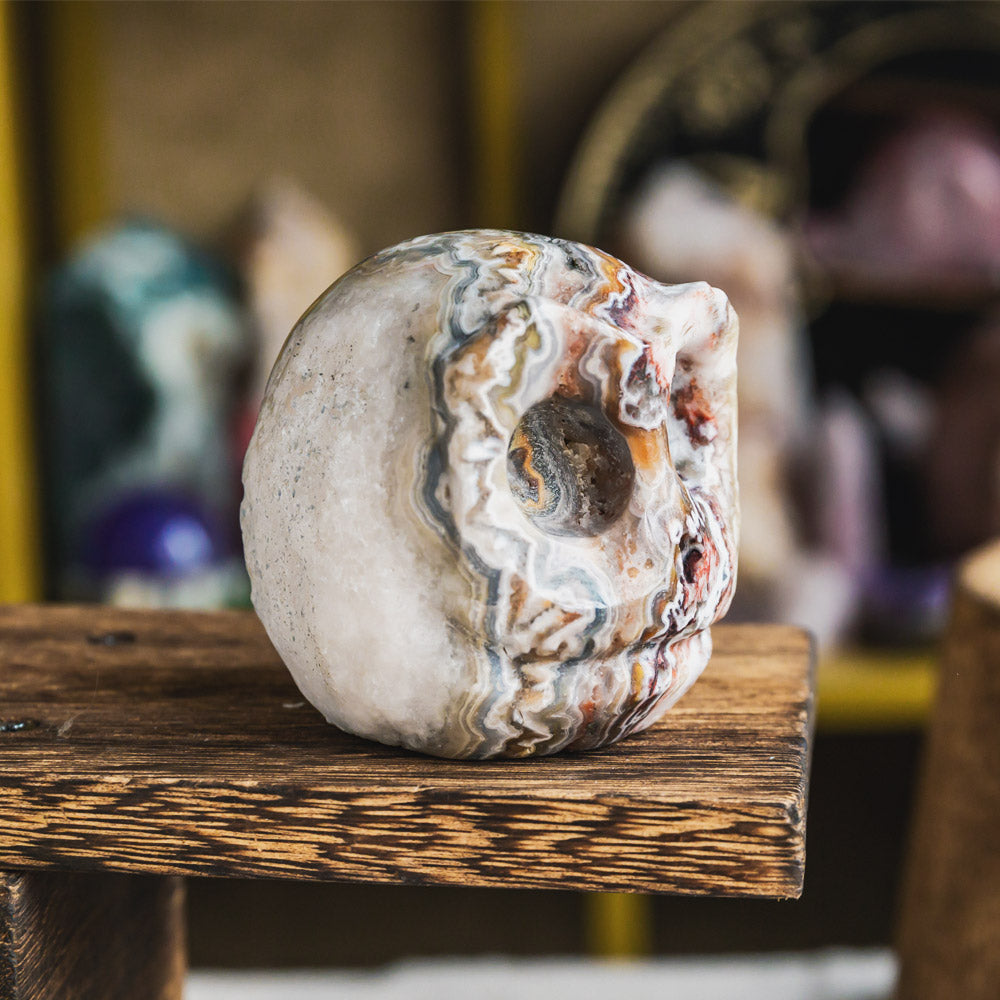 Reikistal Mexico Agate Jack Skull