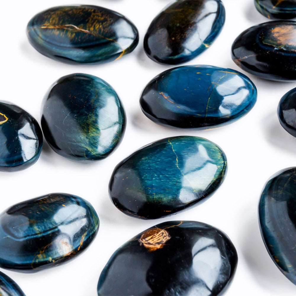 Reikistal Blue Tigers Eye Palm Stone