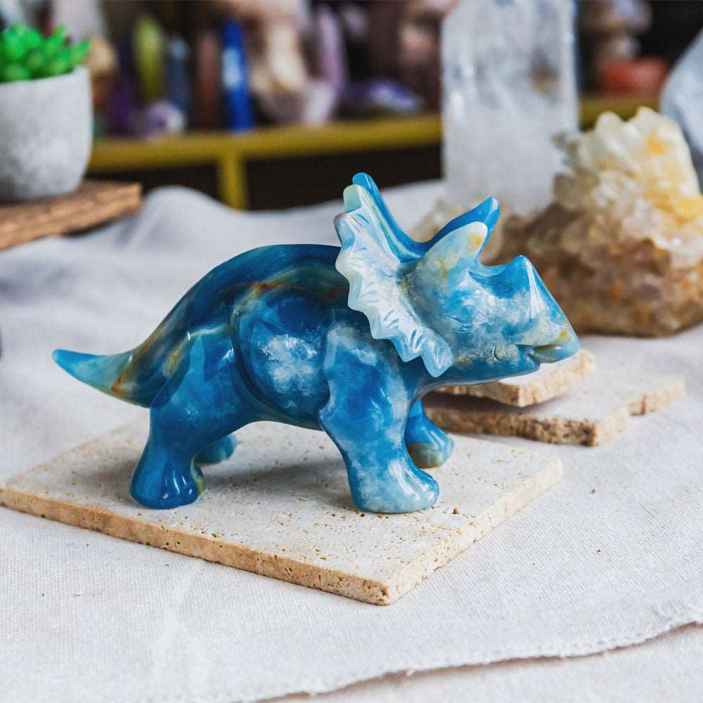 Reikistal Blue Onyx Triceratops