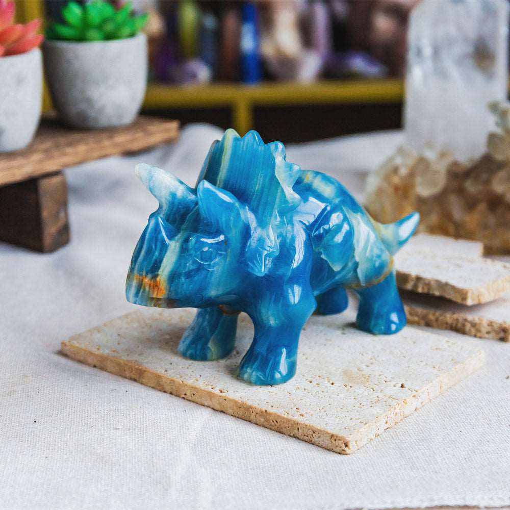 Reikistal Blue Onyx Triceratops