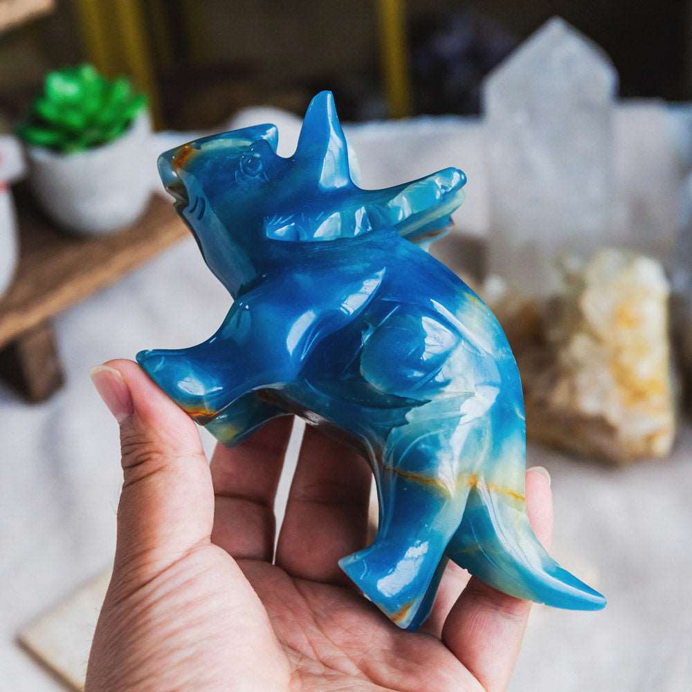 Reikistal Blue Onyx Triceratops