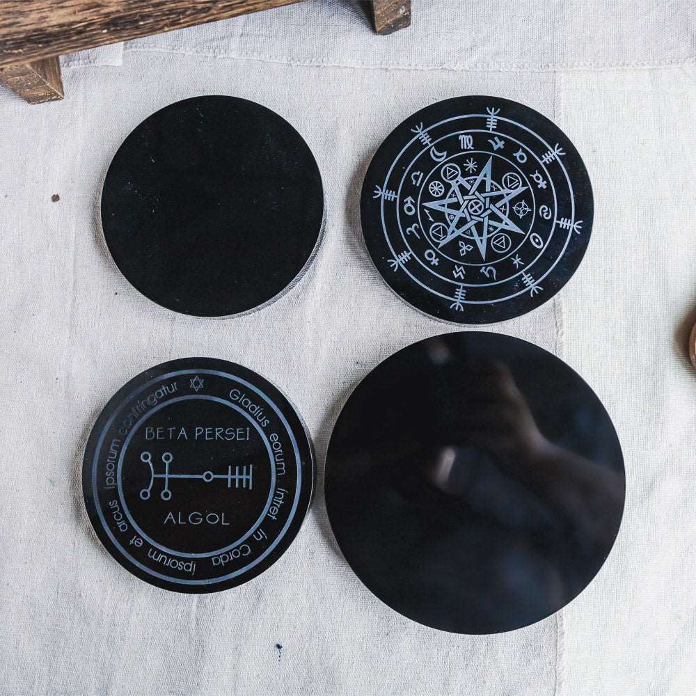 Reikistal Black Obsidian Round Plate