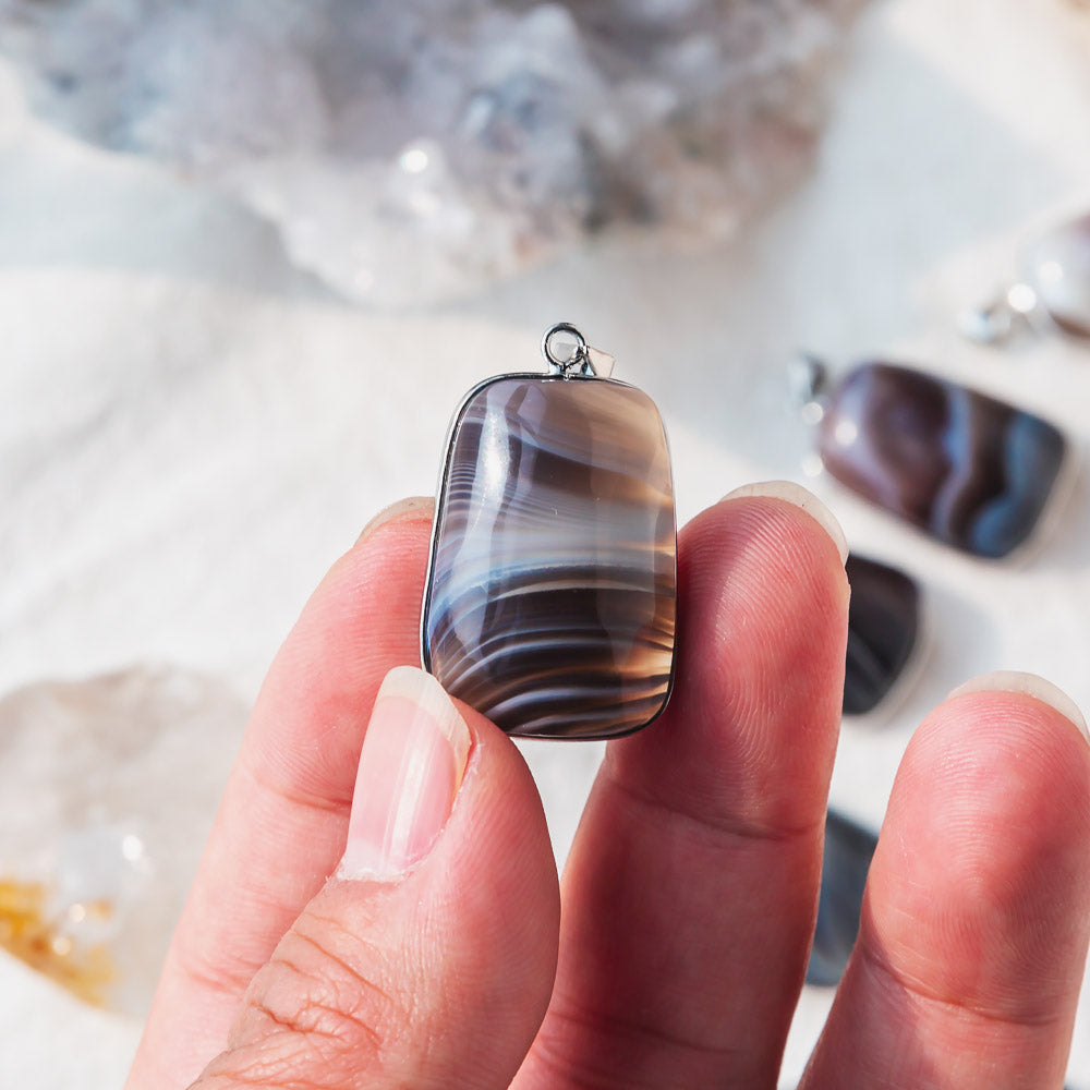 Reikicrystal Botswana Agate Pendant