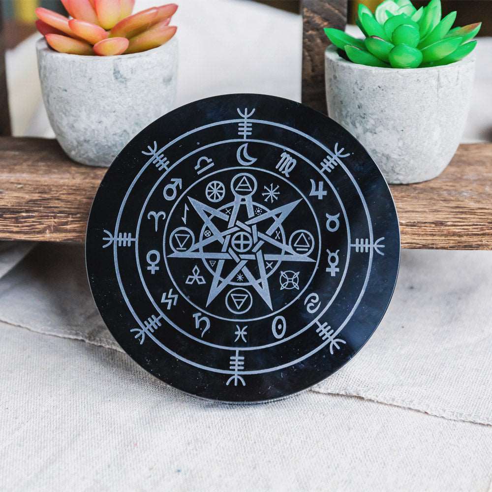 Reikistal Black Obsidian Round Plate