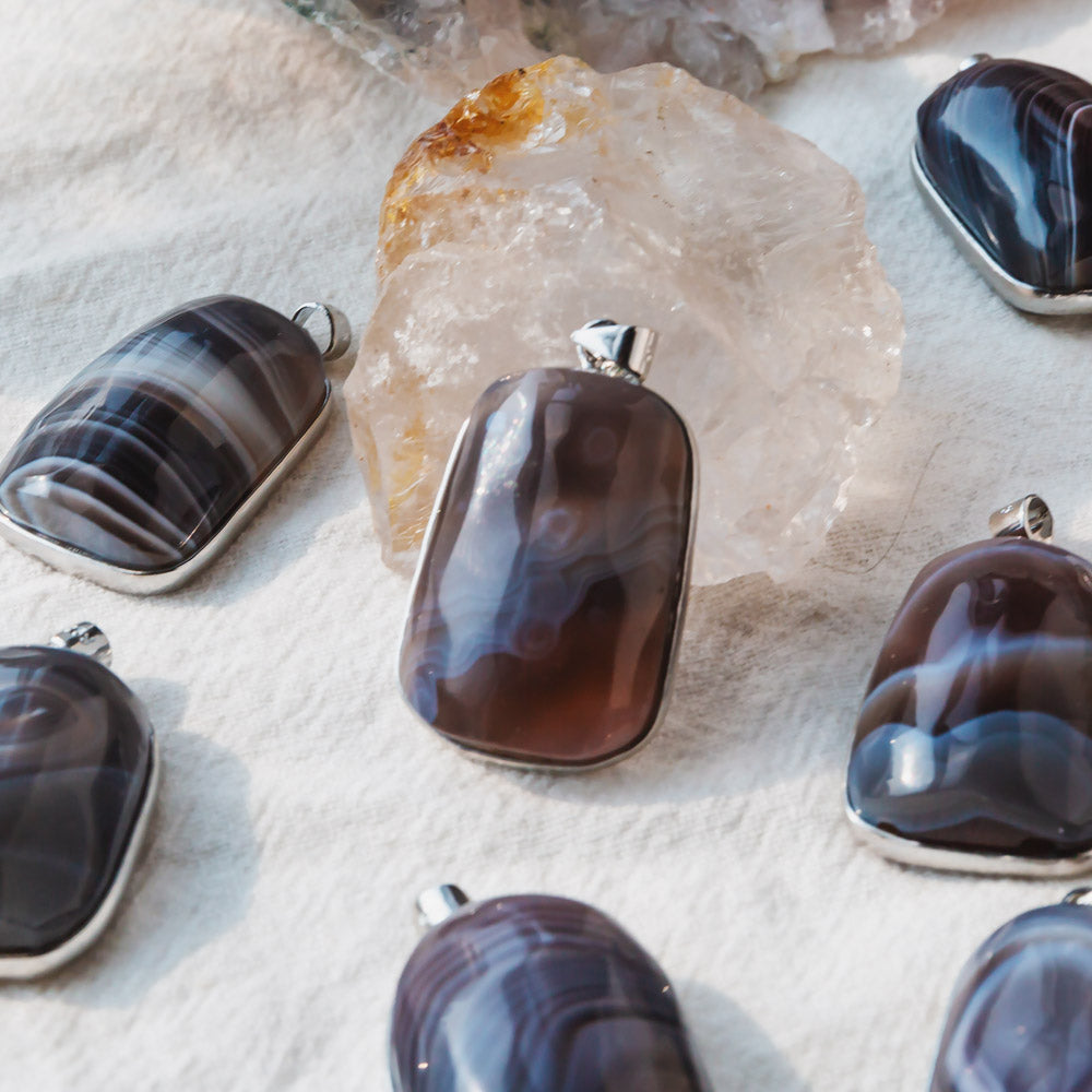 Reikicrystal Botswana Agate Pendant