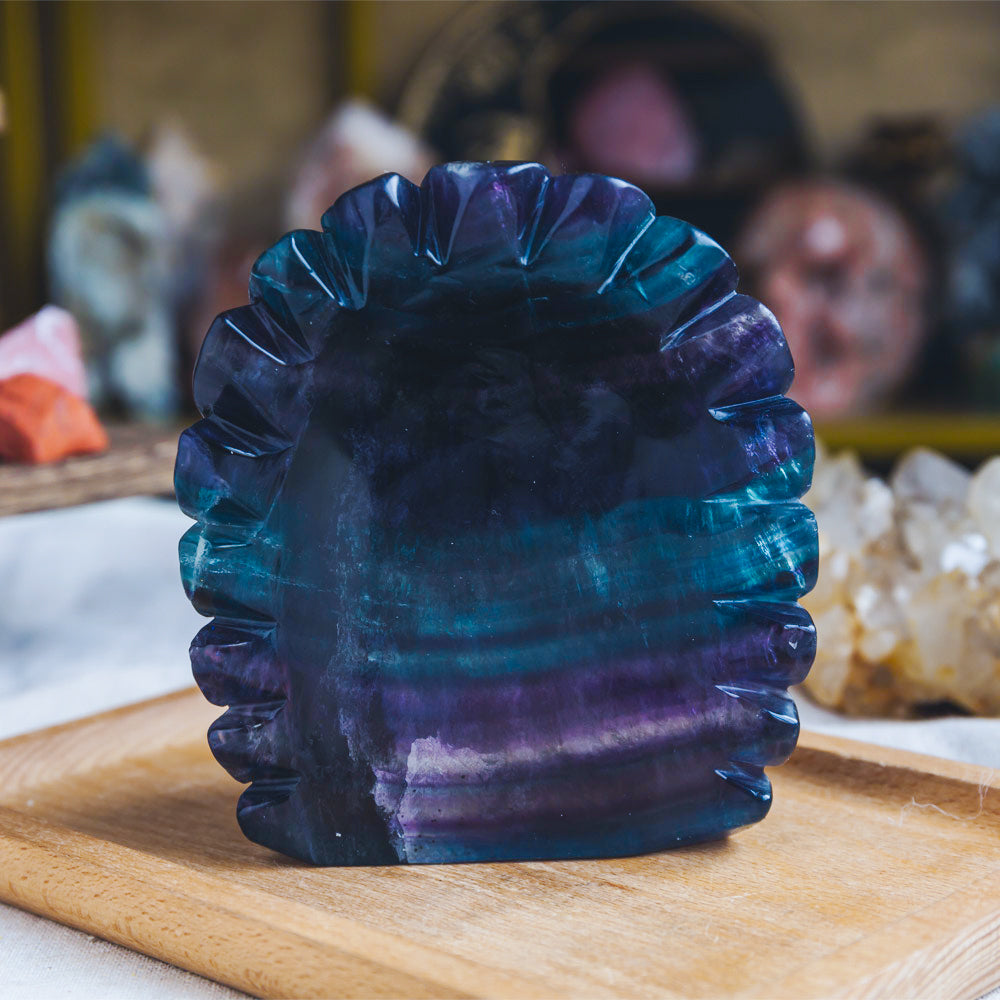 Reikistal Rainbow Fluorite Indian Skull