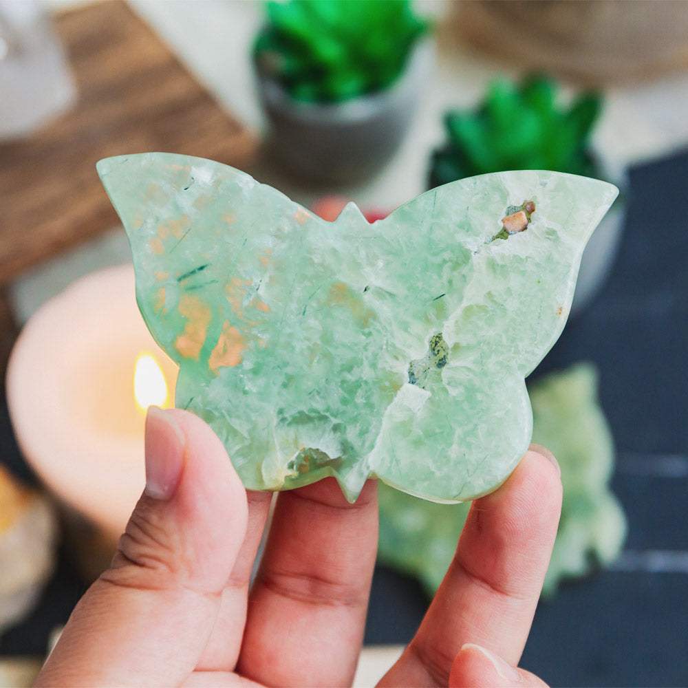 Reikistal Prehnite Butterfly