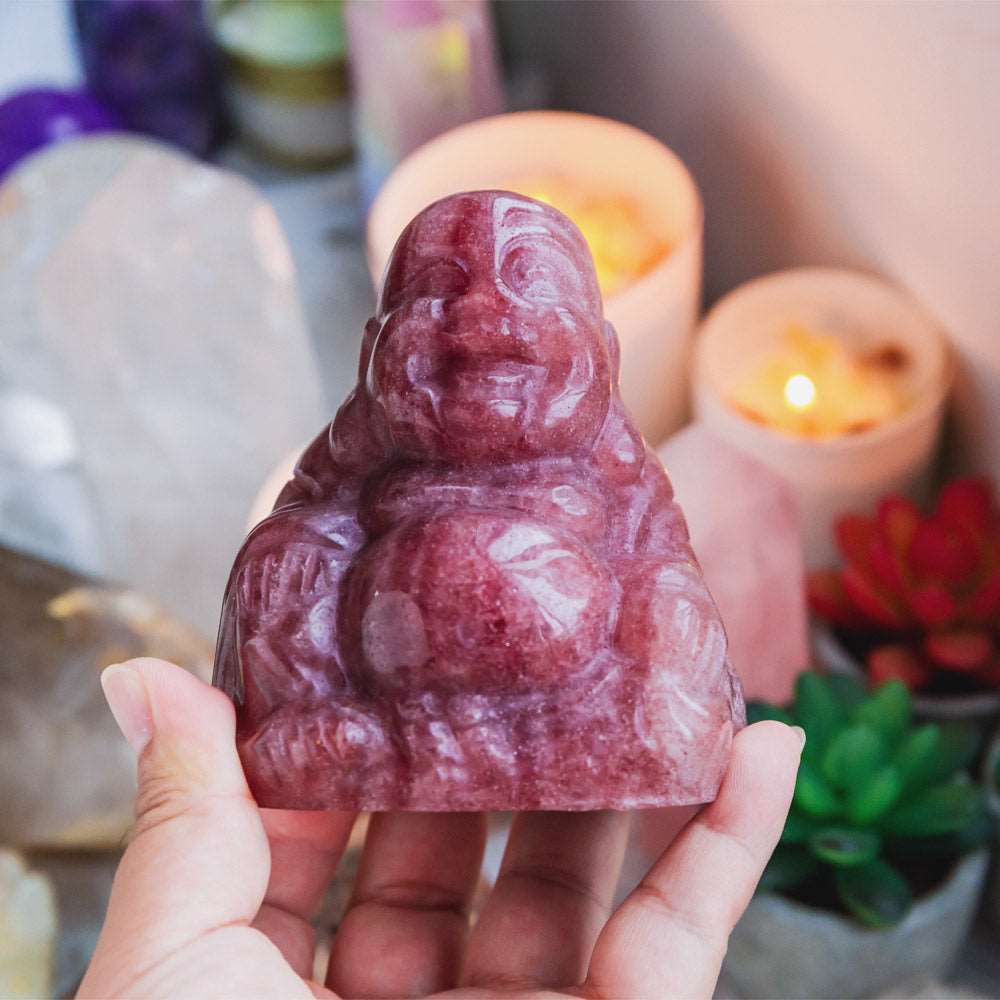 Reikistal Red Strawberry Quartz Buddha