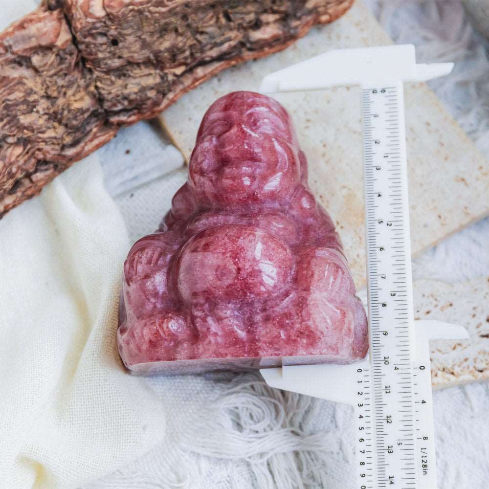 Reikistal Red Strawberry Quartz Buddha