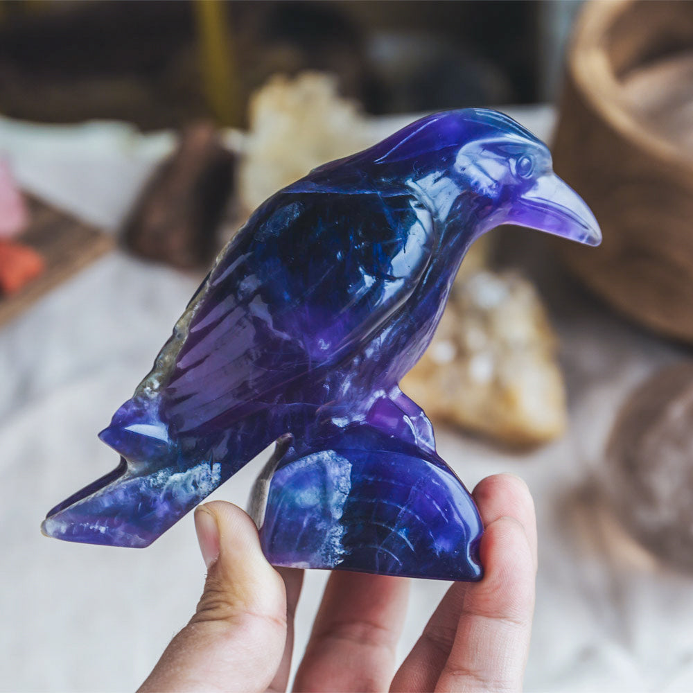 Reikistal Fluorite Crow