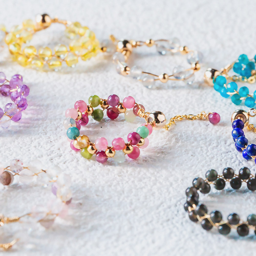 Reikicrystal Adjustable Crystal Rings - Handcrafted Bands