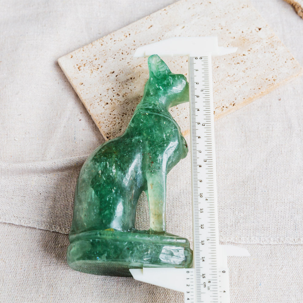 Reikistal Green Strawberry Quartz Egypt Cat