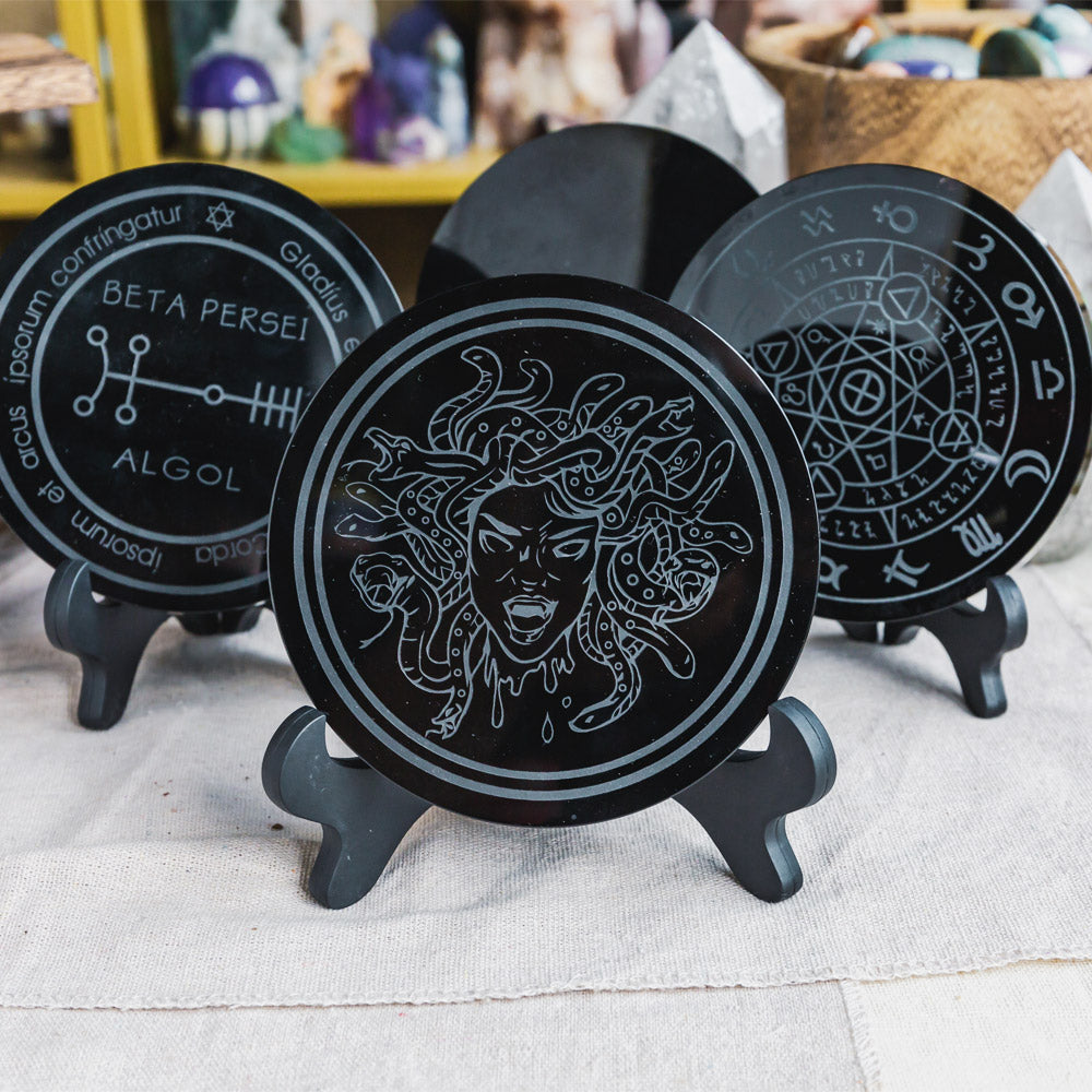 Reikistal Black Obsidian Round Plate