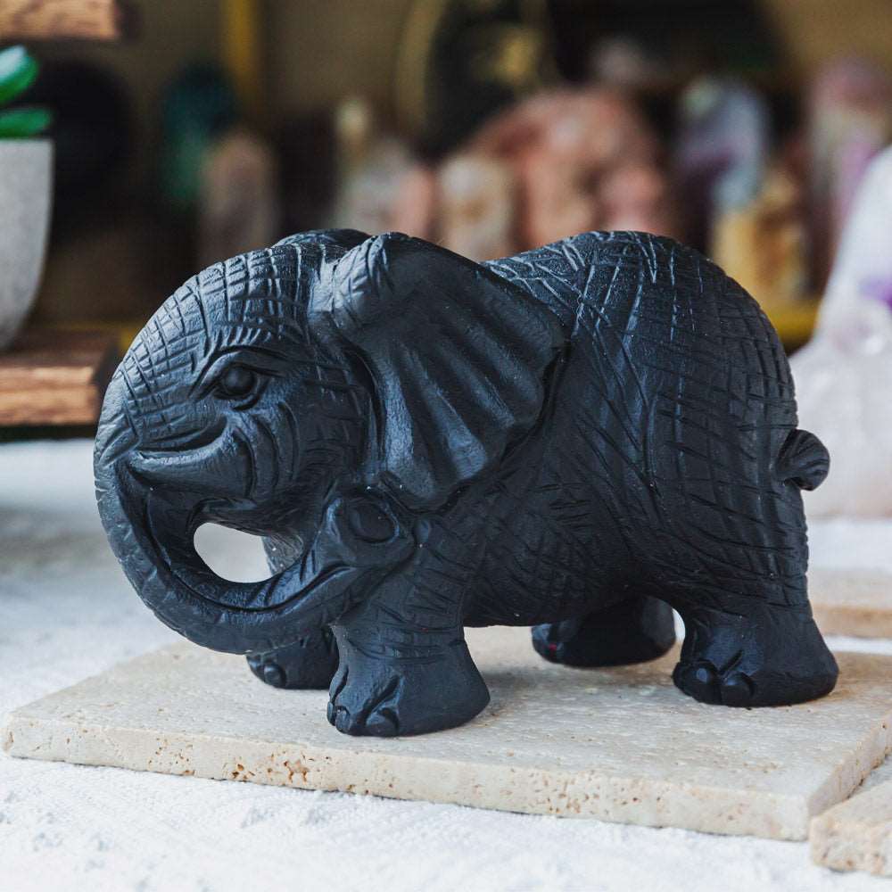 Reikistal 5‘’ Black Obsidian Elephant